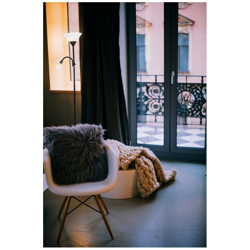 PLATINET LAMPARA DE PIE E27+E14 BLANCA