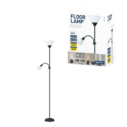 PLATINET LAMPARA DE PIE E27+E14 NEGRA