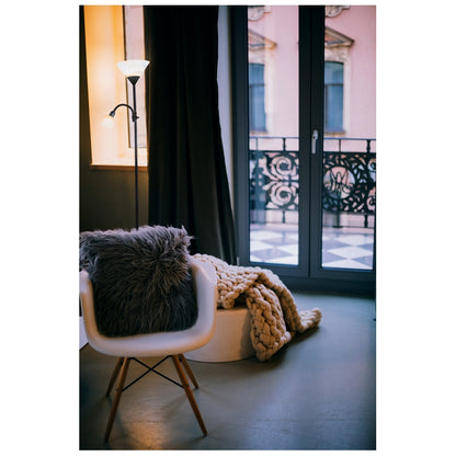 PLATINET LAMPARA DE PIE E27+E14 NEGRA