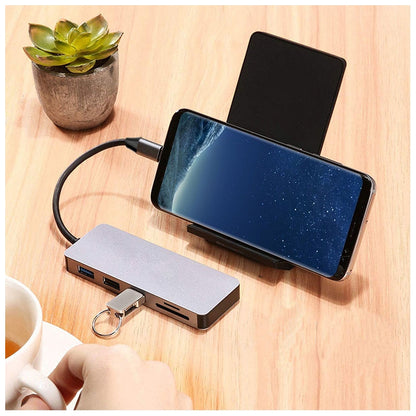 PLATINET ADAPTADOR 7-en-1 USB TYPE-C a USB/HDMI/microSD/SD/TYPE-C CARGA