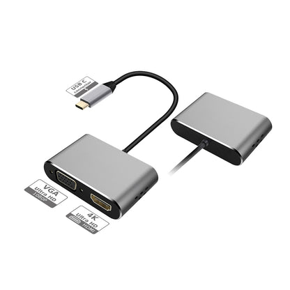 ADAPTADOR PLATINET USB TYPE-C para porta HDMI 4K + VGA
