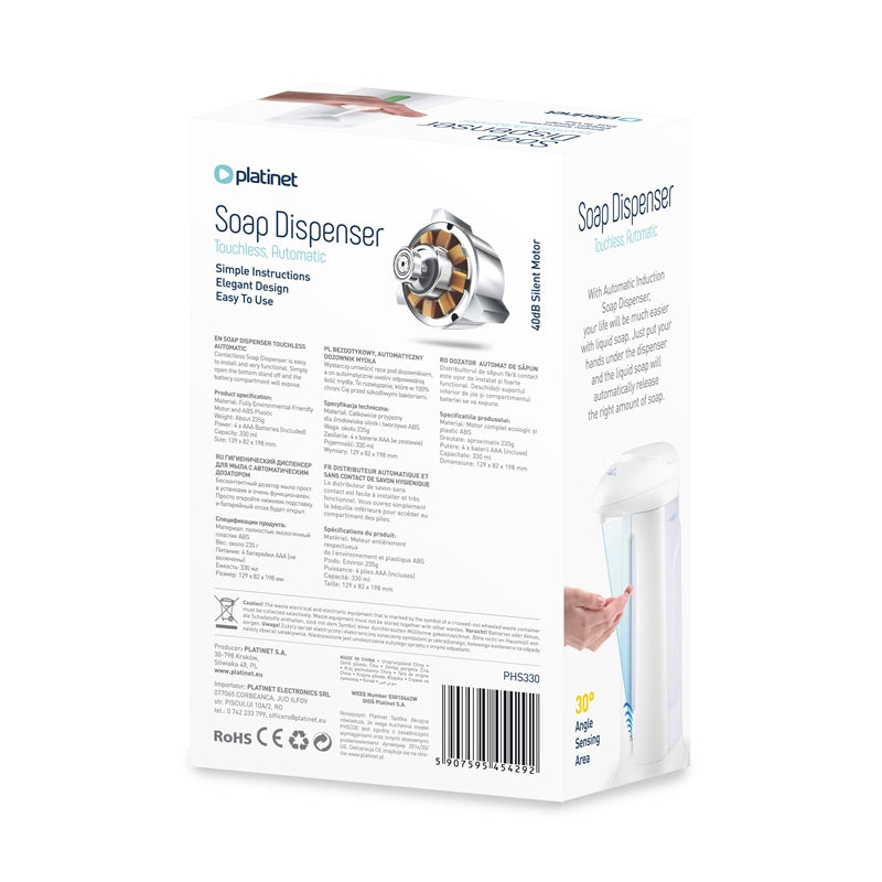 PLATINET AUTOMATIC GEL/SOAP DISPENSER CONTACTLESS INFRARED SENSOR