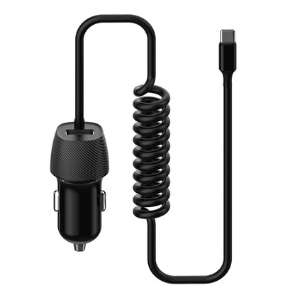 CARREGADOR DE CARRO PLATINET TIPO-C 3.4A CABO ESPIRAL