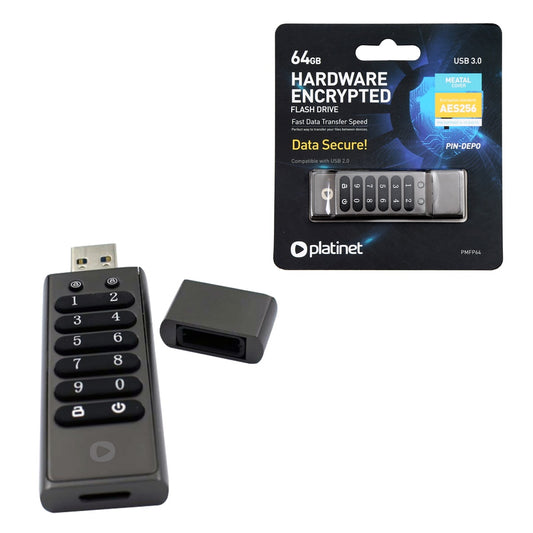 PLATINET PENDRIVE USB 3.0 HARDWARE ENCRYPTED 64GB