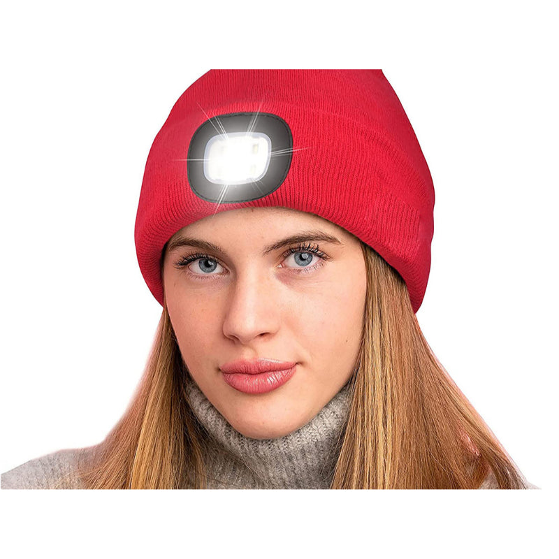 PLATINET GORRO INVIERNO CON LINTERNA FRONTAL LED 48LM ROJO