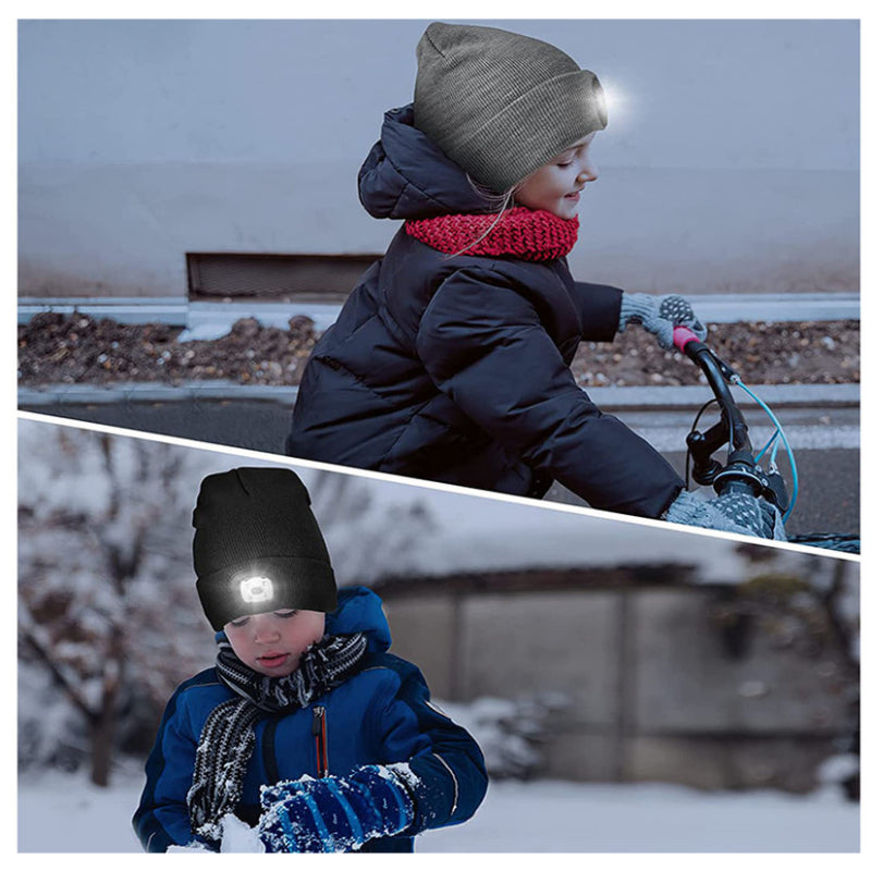 PLATINET GORRO INVIERNO CON LINTERNA FRONTAL LED 48LM ROJO