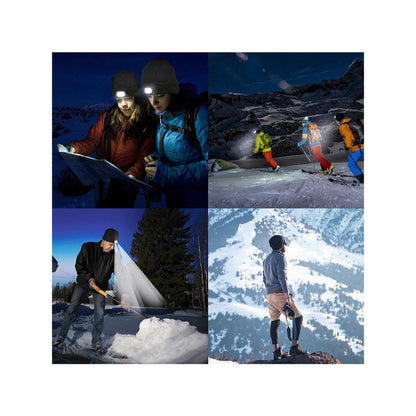 PLATINET GORRO INVIERNO CON LINTERNA FRONTAL LED 48LM ROJO