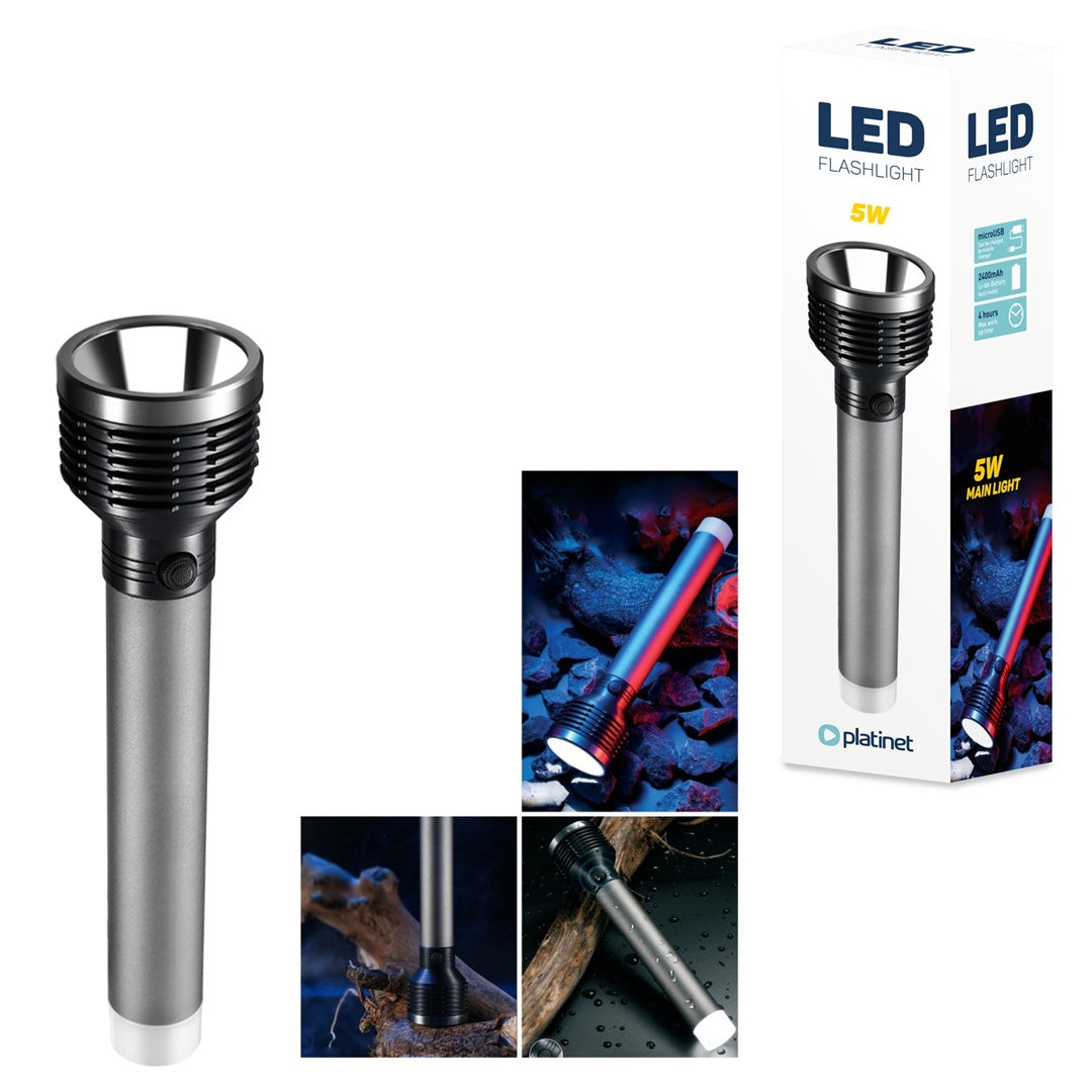 PLATINET LINTERNA LED ALUMINIO 5W 2400mAh