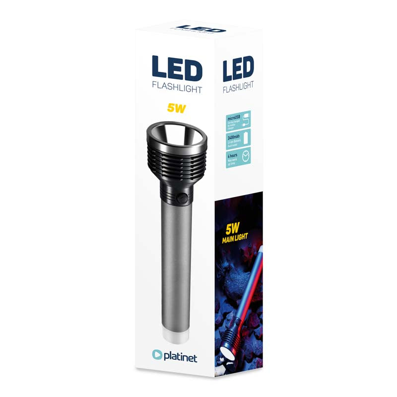 PLATINET LINTERNA LED ALUMINIO 5W 2400mAh