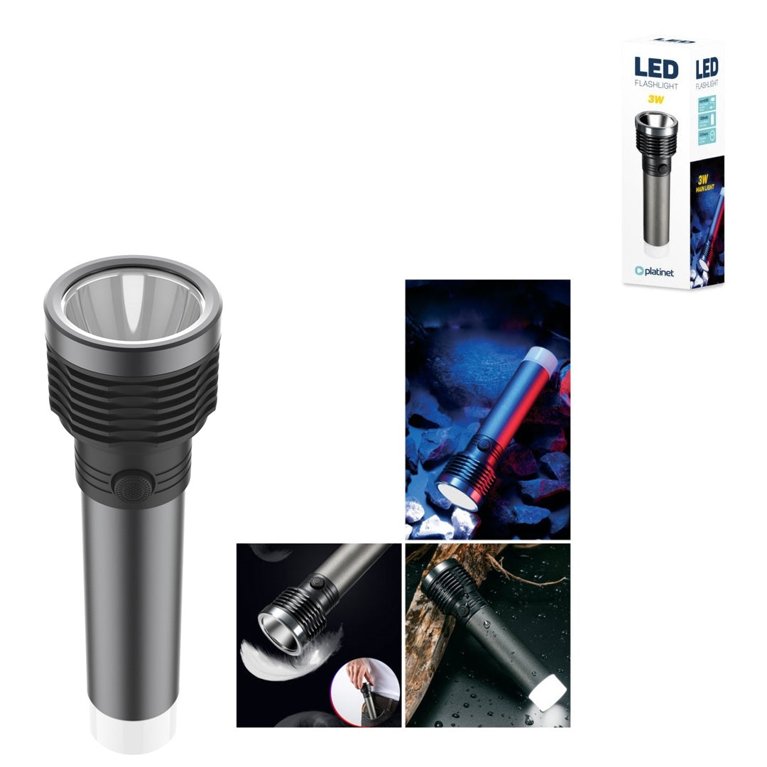 PLATINET LINTERNA LED ALUMINIO 3W 1200mAh