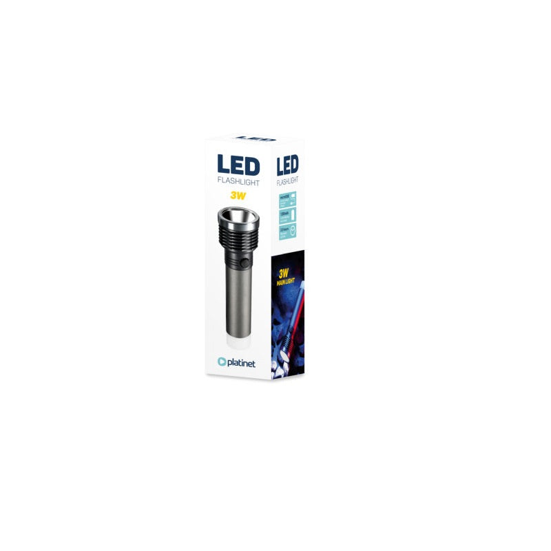 PLATINET LINTERNA LED ALUMINIO 3W 1200mAh
