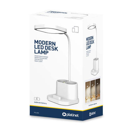 PLATINET LAMPARA LED DE MESA 5W 4en1 BATERIA 2400mAh