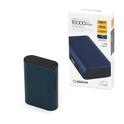 PLATINET POWER BANK 10.000mAh TYPE-C LED TACTIL MINI PMPB742BL AZUL