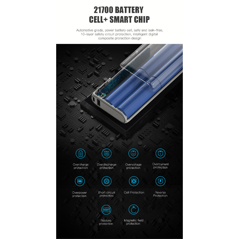 PLATINET POWERBANK 10.000mAh 20W BATERIA ION-LITIO 1400 CICLOS NEGRO