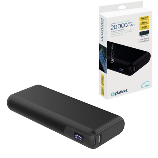 PLATINET POWERBANK 20.000mAh 65W PD LI-ION 1400 CICLOS PMPB20DL202B