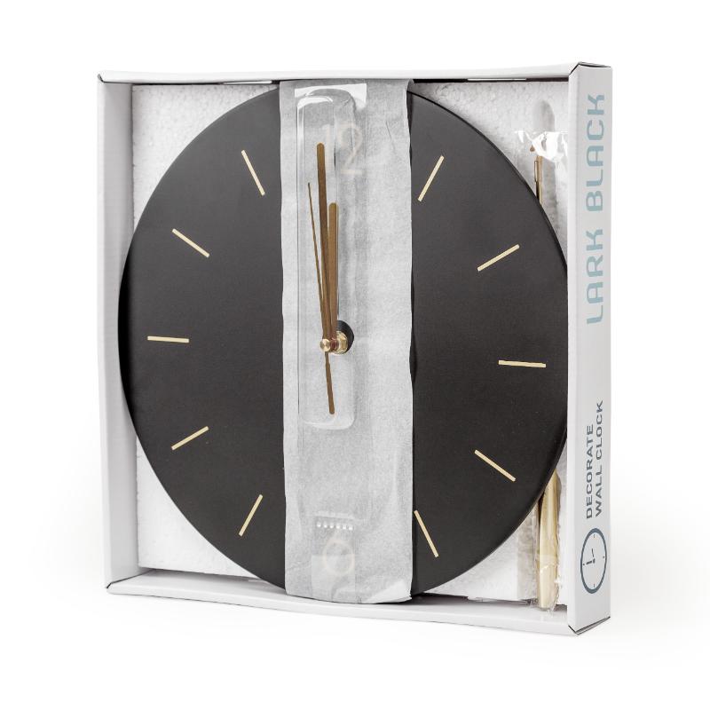 PLATINET WALL CLOCK LARK BLACK PZLKB 30cm