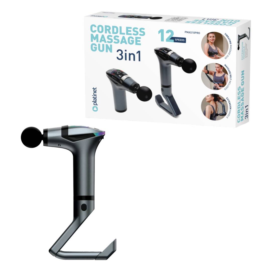 PLATINET MASSAGE GUN 1500mAh 2400-3200RPM 4 HEADS