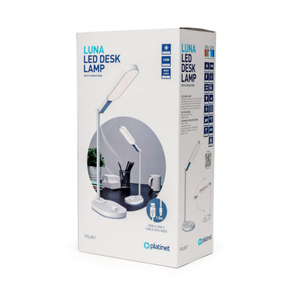 PLATINET LUNA LED DESK LAMP 10W 4200K 450LM USB-C