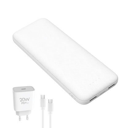 PLATINET POWERBANK 10,000mAh + 20W CHARGER + WHITE USB-C CABLE