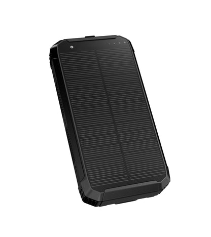 PLATINET POWERBANK 10.000mAh CAMPING  POLYMERO CARGADOR SOLAR + CARGADOR INALÁMBRICO 15W + LINTERNA
