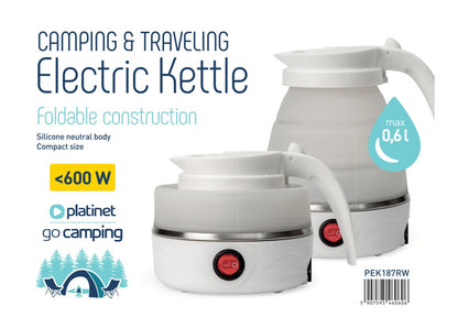 PLATINET HERVIDORA ELECTRICA 0,6L 600W SILICONA PLEGABLE BLANCO