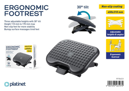 PLATINET REPOSAPIES ERGONOMICO PFR6031 3 NIVELES