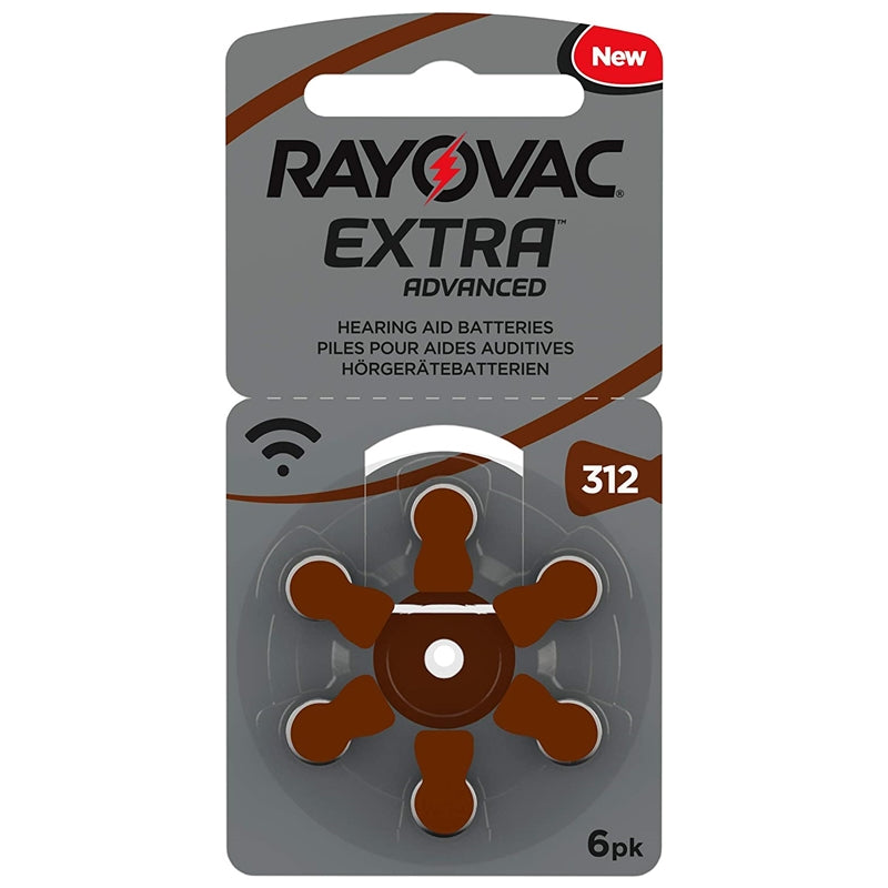 RAYOVAC HEARING BATTERY ZINC 312AE 1.45V EXTRA ADVANCED 0%MG BLISTER*6
