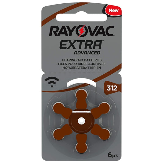 RAYOVAC PILA AUDIFONO ZINC 312AE 1,45V EXTRA ADVANCED 0%MG BLISTER*6
