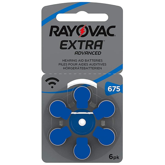 RAYOVAC PILA AUDIFONO ZINC 675AE 1,45V EXTRA ADVANCED 0%MG BLISTER*6