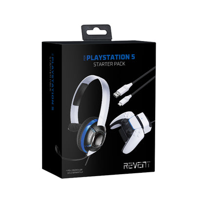 REVENT KIT PLAYSTATION 5 - AURICULAR CHAT+DOCK CARGA INALAMBRICA MANDO+CABLE CARGA USB-TIPO C