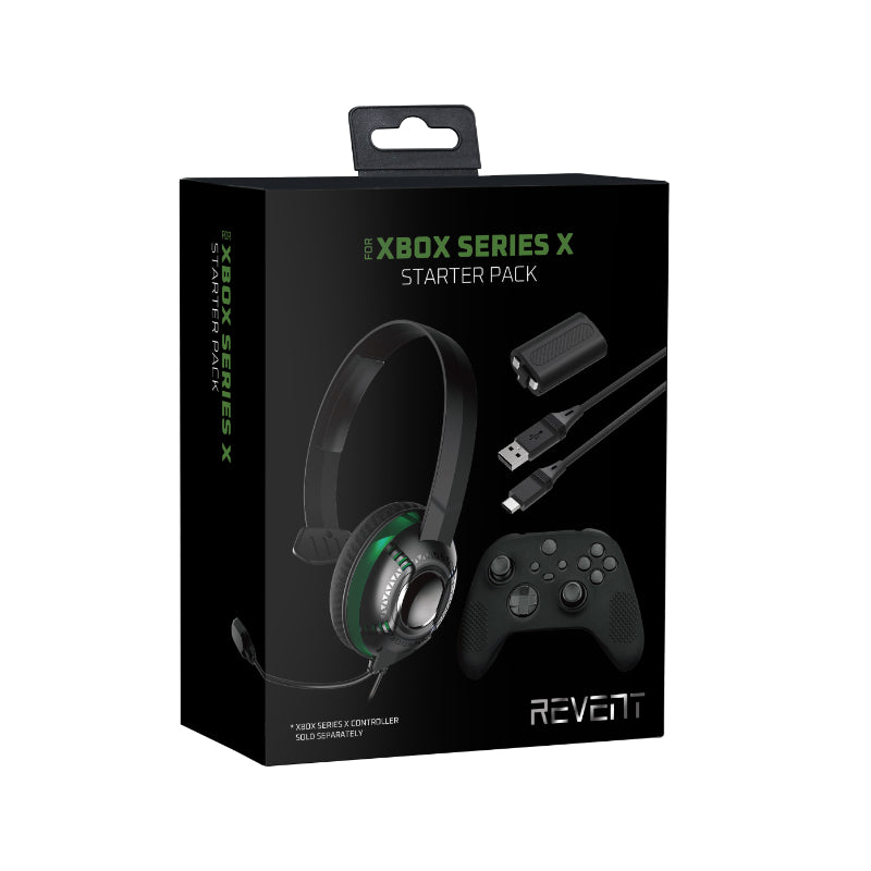 REVENT KIT XBOX SERIE X - AURICULAR CHAT+FUNDA MANDO SILICONA+CABLE CARGA CON BATERIA RECARGABLE