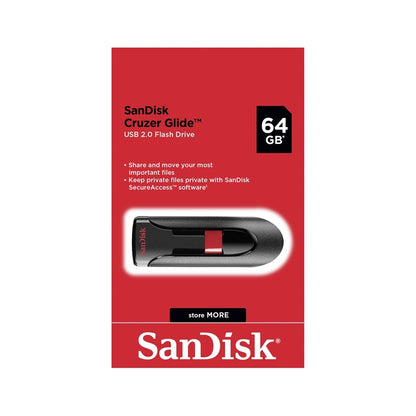 SANDISK PENDRIVE USB 2.0 64GB CRUZER GLIDE Z60