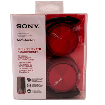 SONY AURICULARES DIADEMA MICROFONO MDR-ZX310AP ROJO