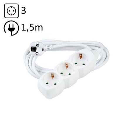 TECHNIK REGLETA DE CORRIENTE 3 ENCHUFES 1,5M 16A BLANCO