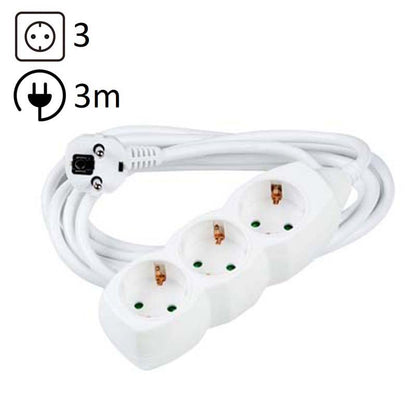 TECHNIK REGLETA DE CORRIENTE 3 ENCHUFES 3,0M 16A BLANCO