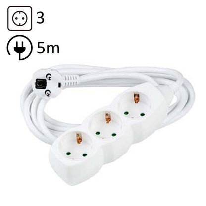 TECHNIK REGLETA DE CORRIENTE 3 ENCHUFES 5,0M 16A BLANCO