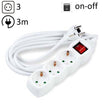 TECHNIK REGLETA DE CORRIENTE 3 ENCHUFES 3,0M 16A BLANCO+INTERRUPTOR