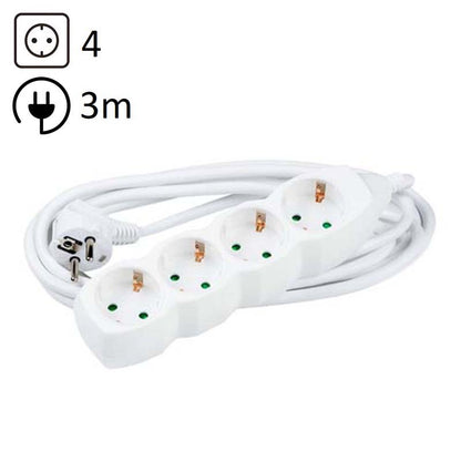 TECHNIK REGLETA DE CORRIENTE 4 ENCHUFES 3,0M 16A BLANCO