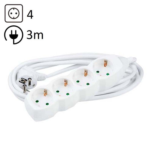 TECHNIK REGLETA DE CORRIENTE 4 ENCHUFES 3,0M 16A BLANCO