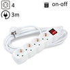 TECHNIK REGLETA DE CORRIENTE 4 ENCHUFES 3,0M 16A BLANCO+INTERRUPTOR