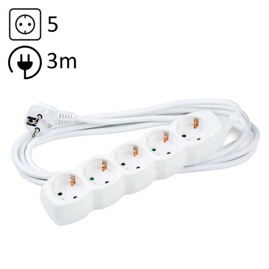 TECHNIK REGLETA DE CORRIENTE 5 ENCHUFES 3,0M 16A BLANCO