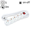TECHNIK REGLETA DE CORRIENTE 5 ENCHUFES 3,0M 16A BLANCO+INTERRUPTOR
