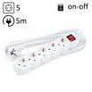 TECHNIK REGLETA DE CORRIENTE 5 ENCHUFES 5,0M 16A BLANCO+INTERRUPTOR