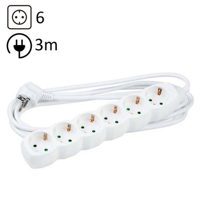TECHNIK REGLETA DE CORRIENTE 6 ENCHUFES 3,0M 16A BLANCO