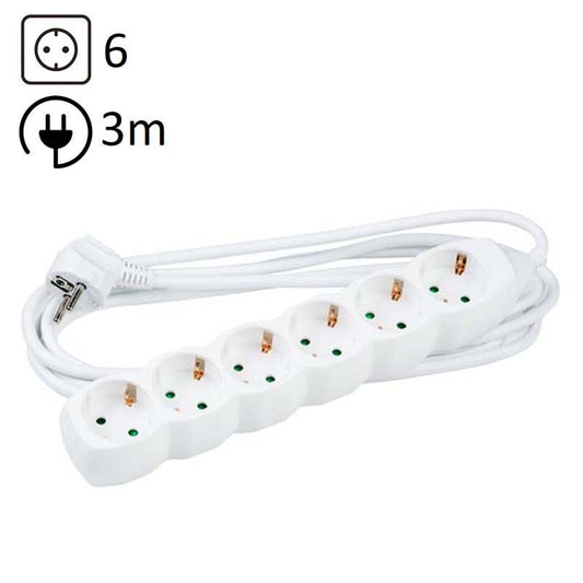 TECHNIK REGLETA DE CORRIENTE 6 ENCHUFES 3,0M 16A BLANCO