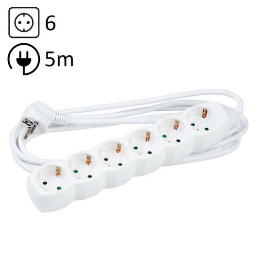 TECHNIK REGLETA DE CORRIENTE 6 ENCHUFES 5,0M 16A BLANCO
