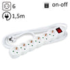 TECHNIK REGLETA DE CORRIENTE 6 ENCHUFES 1,5M 16A BLANCO+INTERRUPTOR