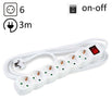 TECHNIK REGLETA DE CORRIENTE 6 ENCHUFES 3,0M 16A BLANCO+INTERRUPTOR