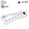 TECHNIK REGLETA DE CORRIENTE 6 ENCHUFES 5,0M 16A BLANCO+INTERRUPTOR