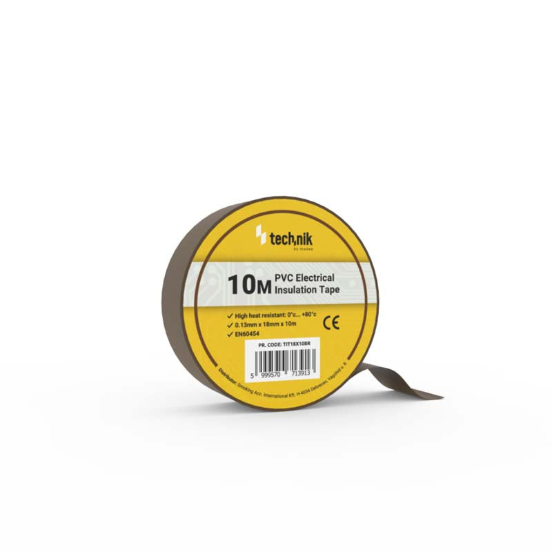 TECHNIK CINTA AISLANTE PVC 0.13x18MM 10 METROS MARRON
